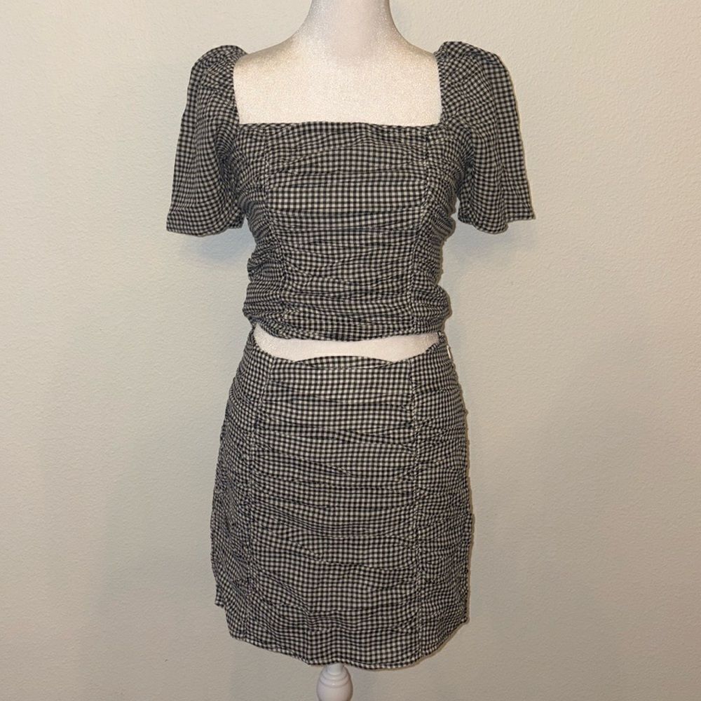 Abercrombie & fitch gingham two piece skirt set